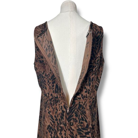 Vintage 90s Y2K Animal Print midi Dress | Dark Academia Dress |253|sz 12 - Picture 6 of 8